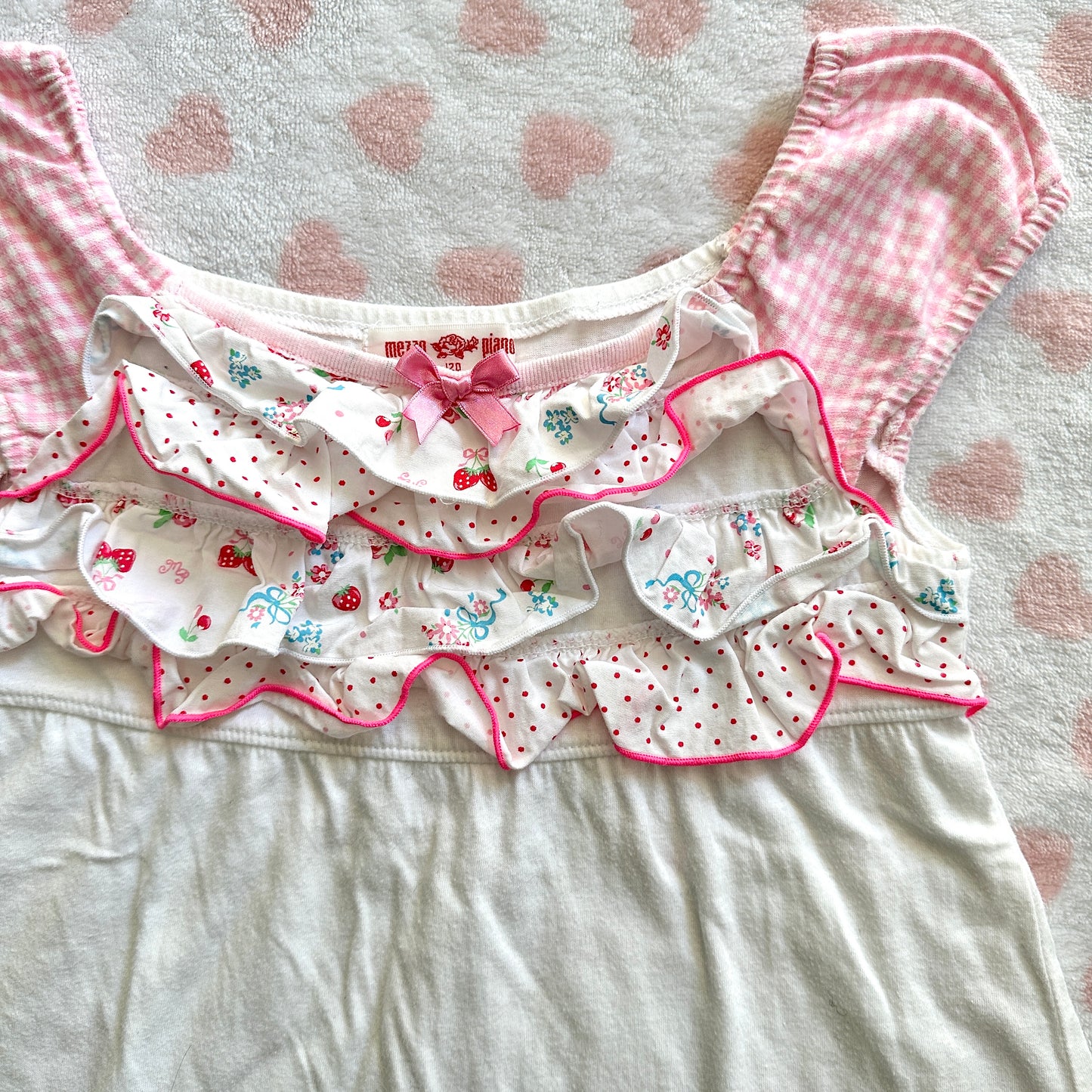 mezzo piano strawberry ruffle gingham tank ☆🍓
