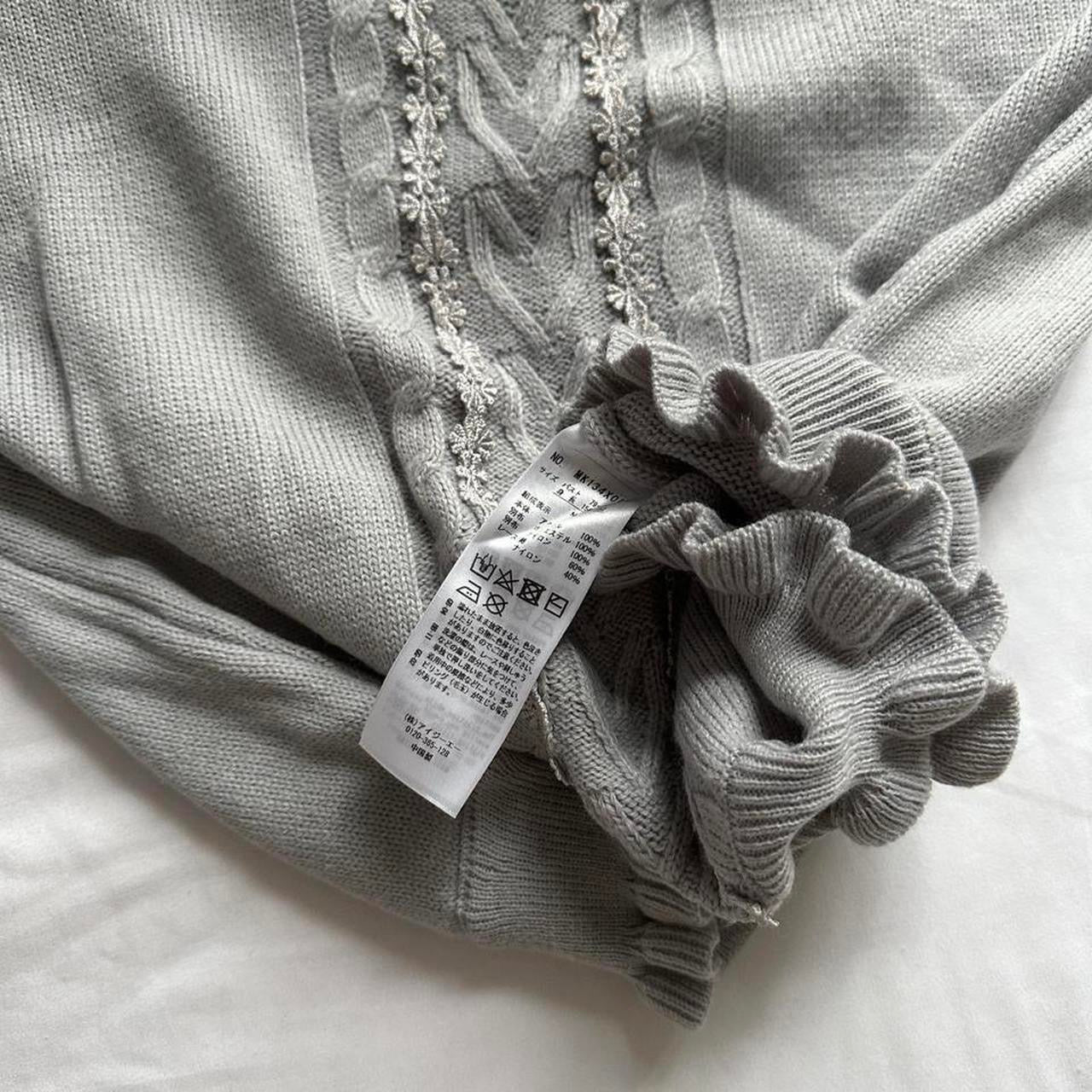 muted blue ribbed ruffled turtleneck sweater ♡