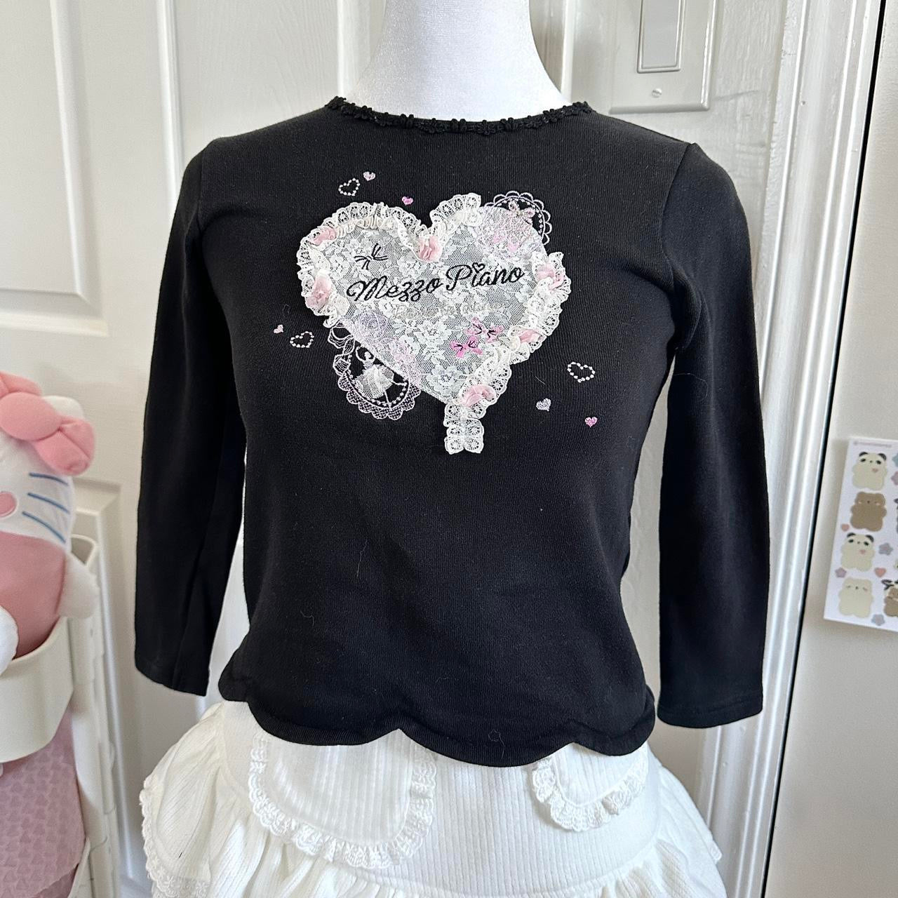rare mezzo piano lace heart logo longsleeve ♡