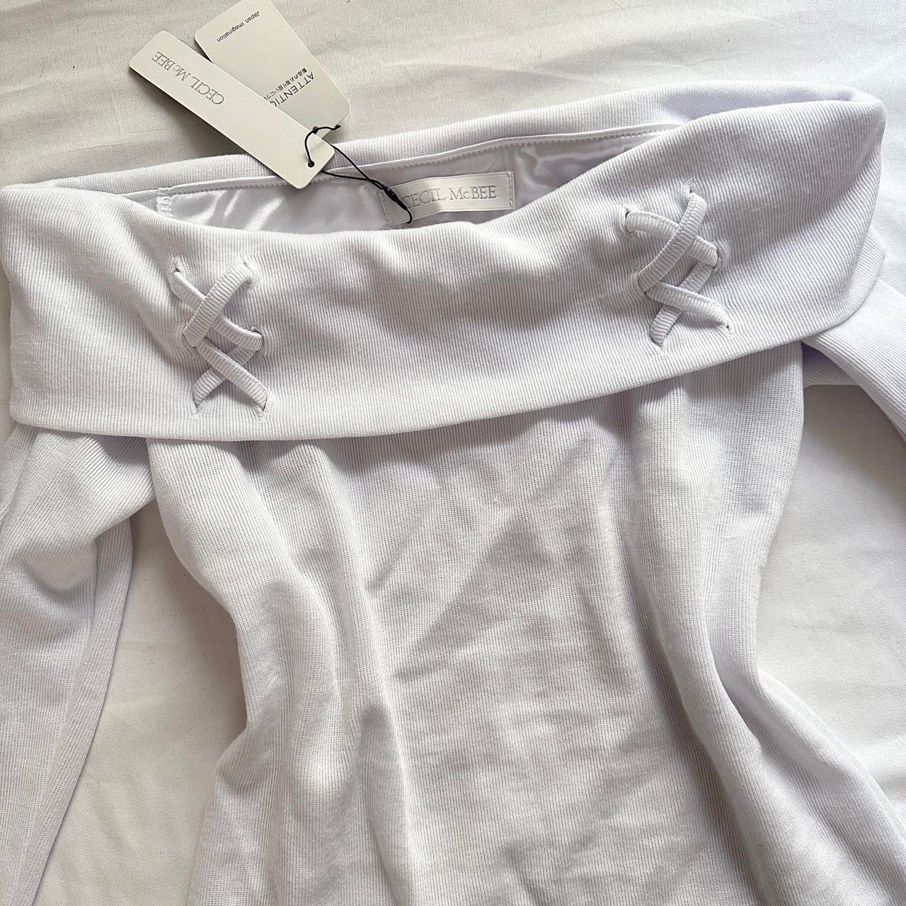 japanese white off shoulder longsleeve top ♡
