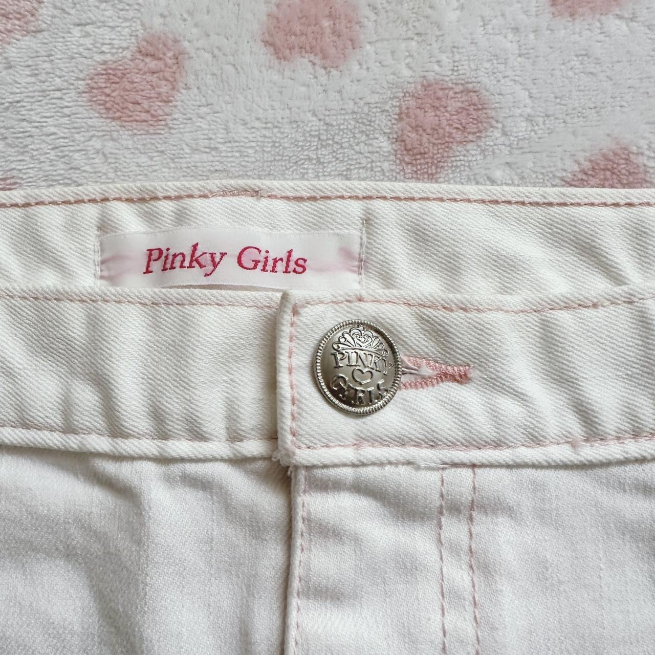 pink & white denim ribbon skirt 🎀⋆ ˚。⋆୨୧˚