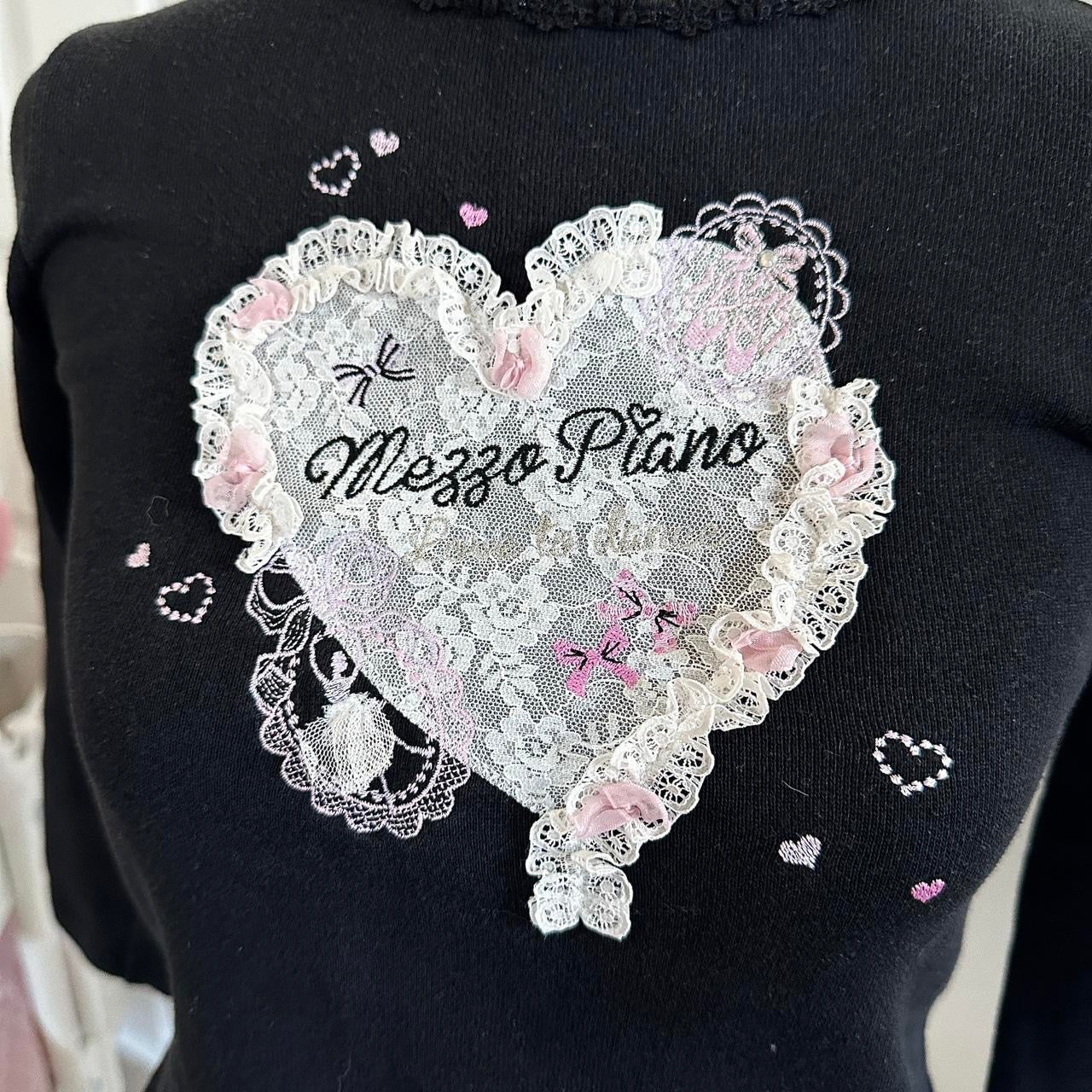 rare mezzo piano lace heart logo longsleeve ♡