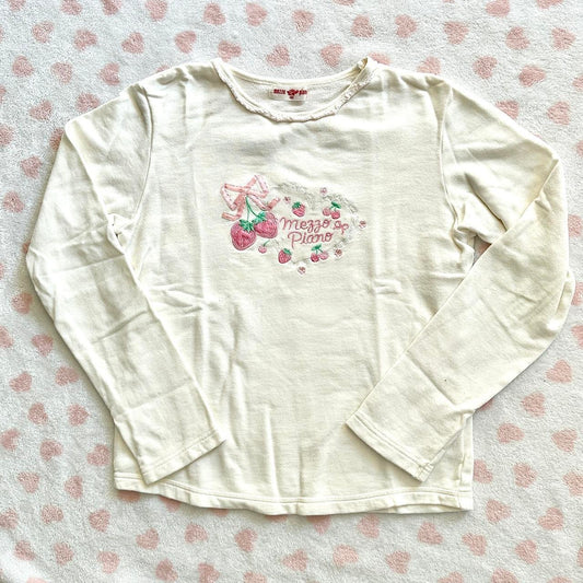 mezzo piano lovely strawberry pattern longsleeve ☆