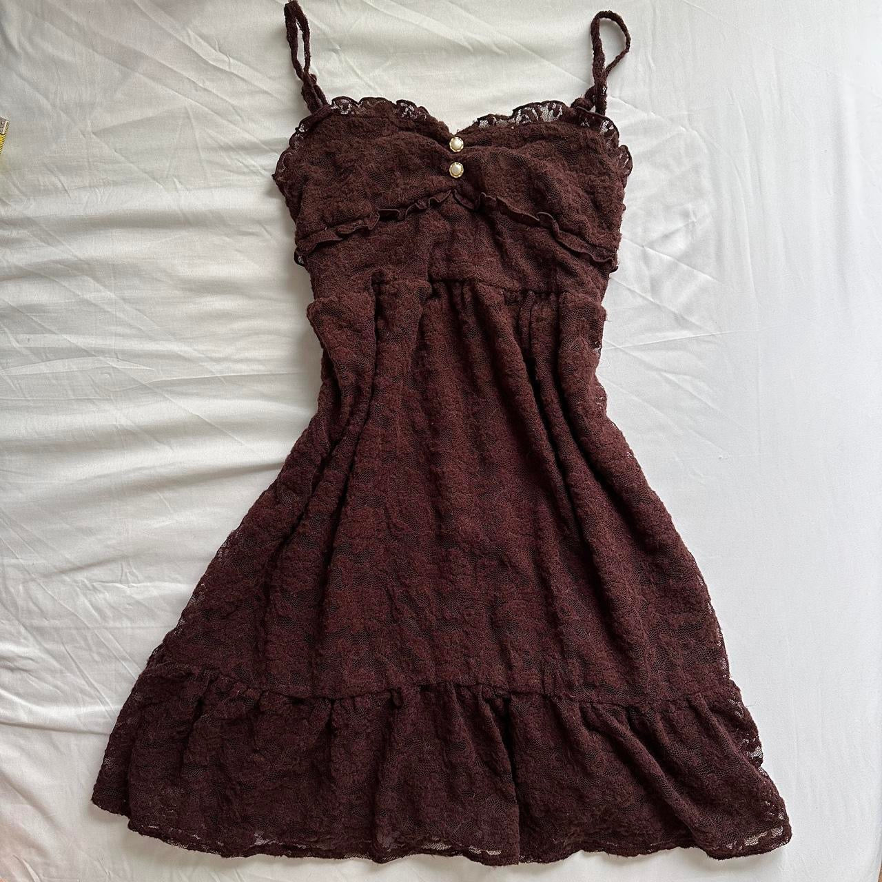 liz lisa brown lace babydoll dress ☆