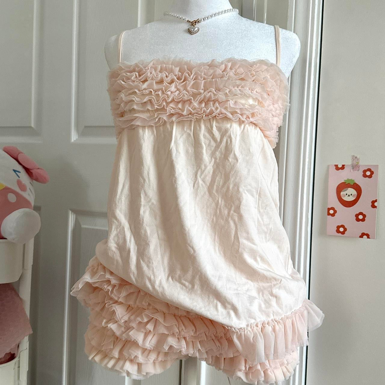 gelato pique pink ruffled camisole ☆