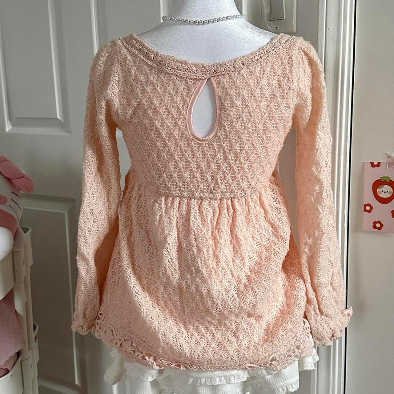 liz lisa deadstock pink knitted babydoll longsleeve ☆