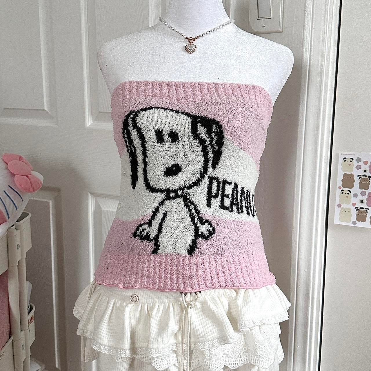 snoopy peanuts fluffy tube top ☆