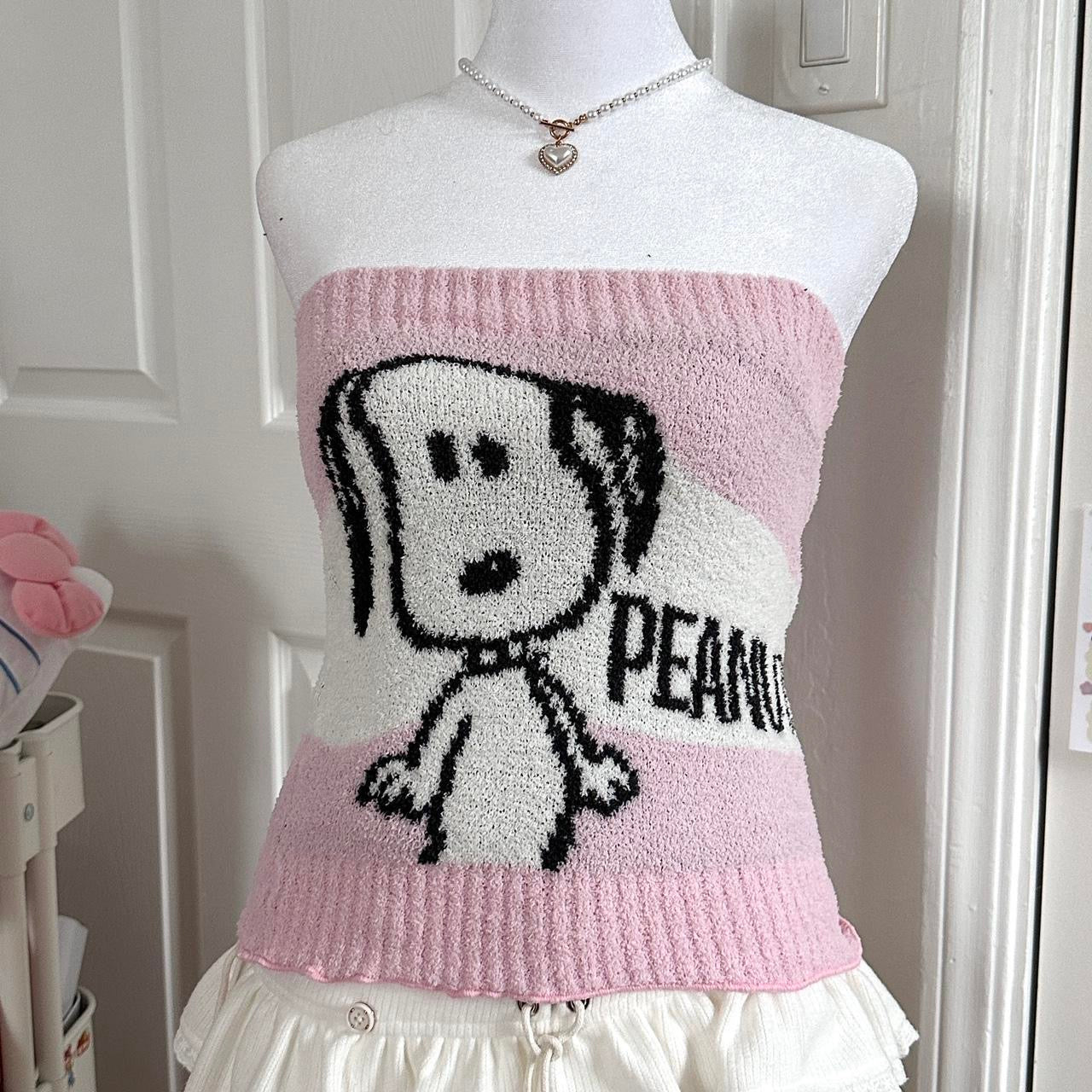 snoopy peanuts fluffy tube top ☆