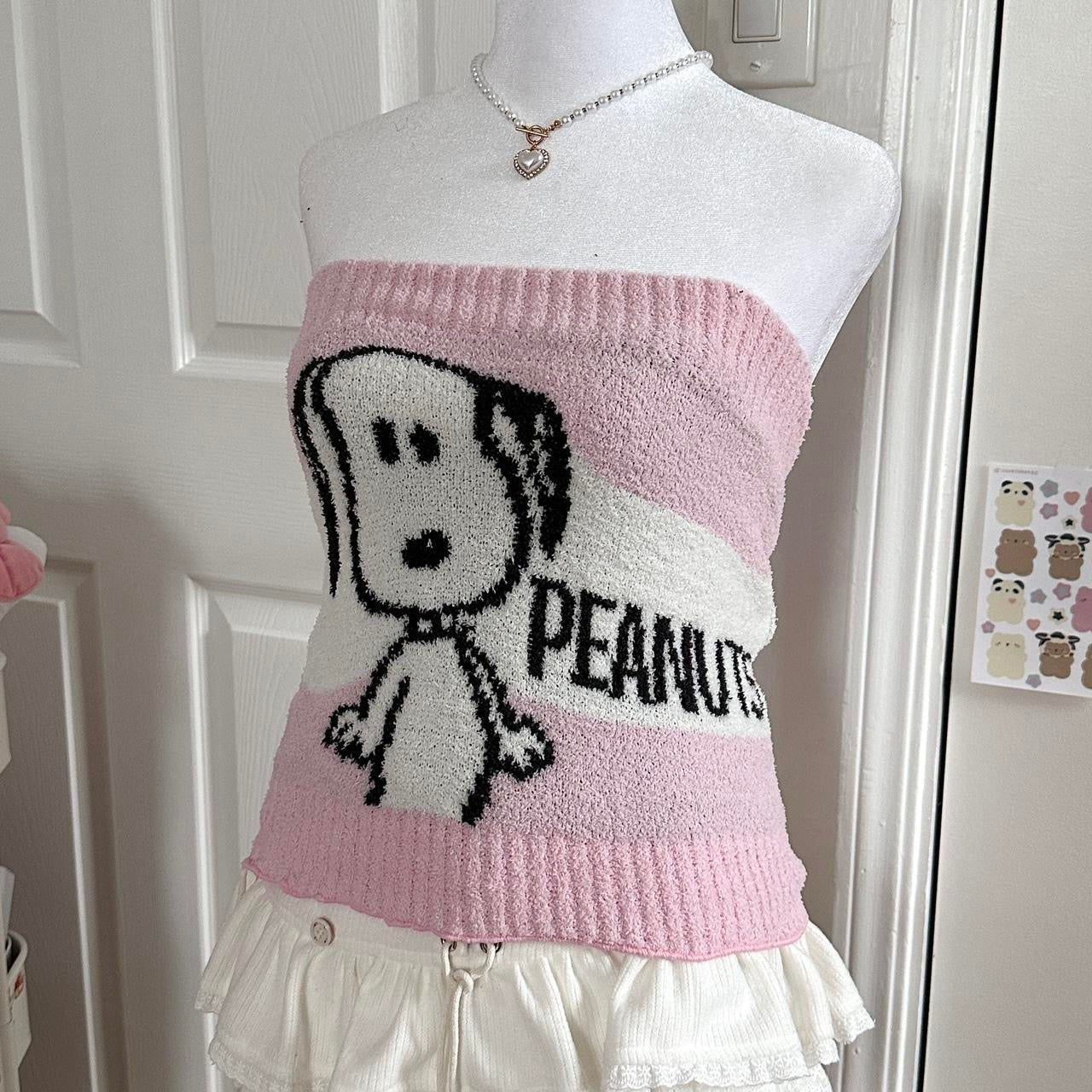 snoopy peanuts fluffy tube top ☆