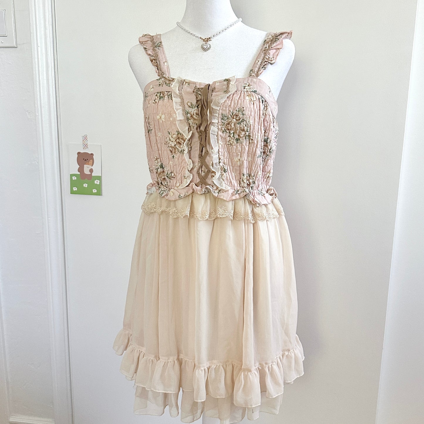 floral fairy tiered sleeveless dress ⋆ ˚｡⋆୨୧˚