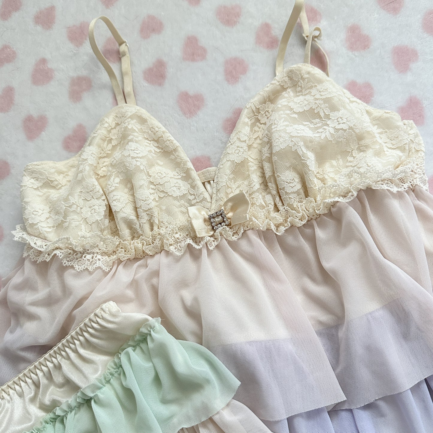 ombre lace camisole & shorts set ⋆ ˚｡⋆୨୧˚