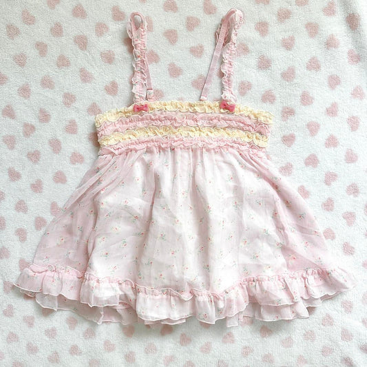 light pink & yellow floral babydoll camisole ⋆ ˚｡⋆୨୧˚