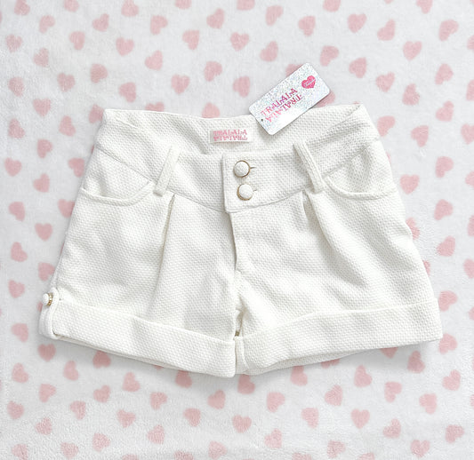 tralala white corduroy button shorts ⋆ ˚｡⋆୨୧˚