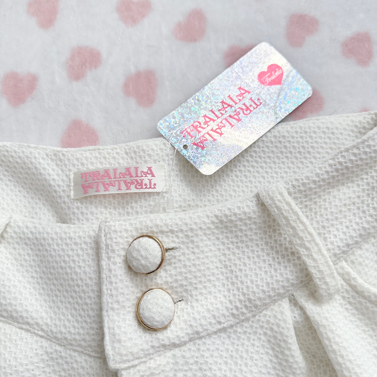 tralala white corduroy button shorts ⋆ ˚｡⋆୨୧˚