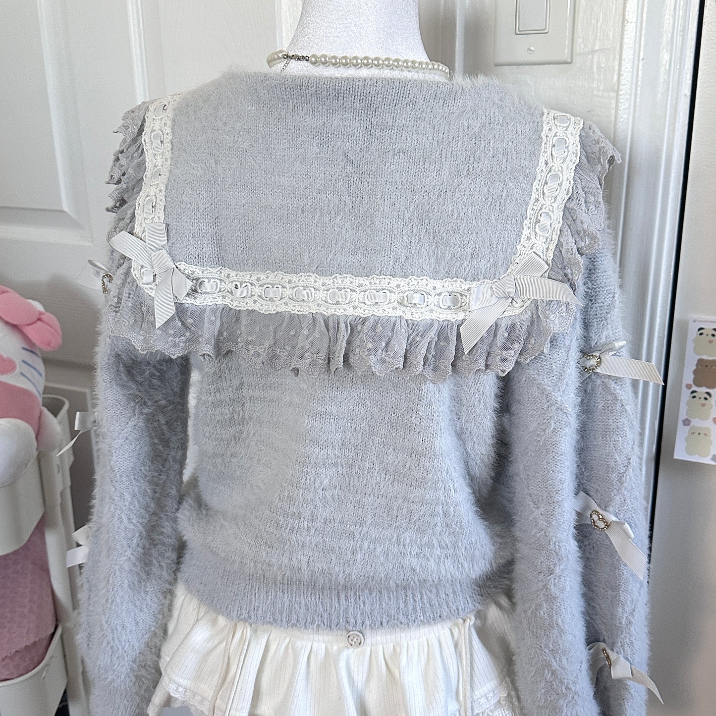 liz lisa blue sailor style ribbon lace sweater ♡